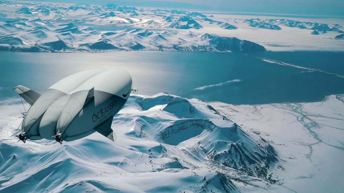 Luxusní vzducholoď dopraví cestující na severní pól a zpět. Za pět milionů korun